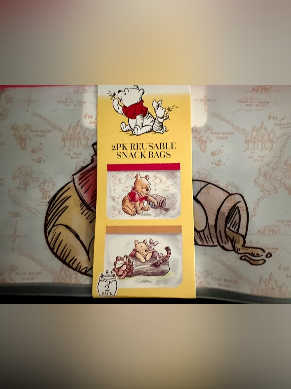 Disney Winnie the Pooh Reusable Snack Bags - 2 Pack NEW NWT